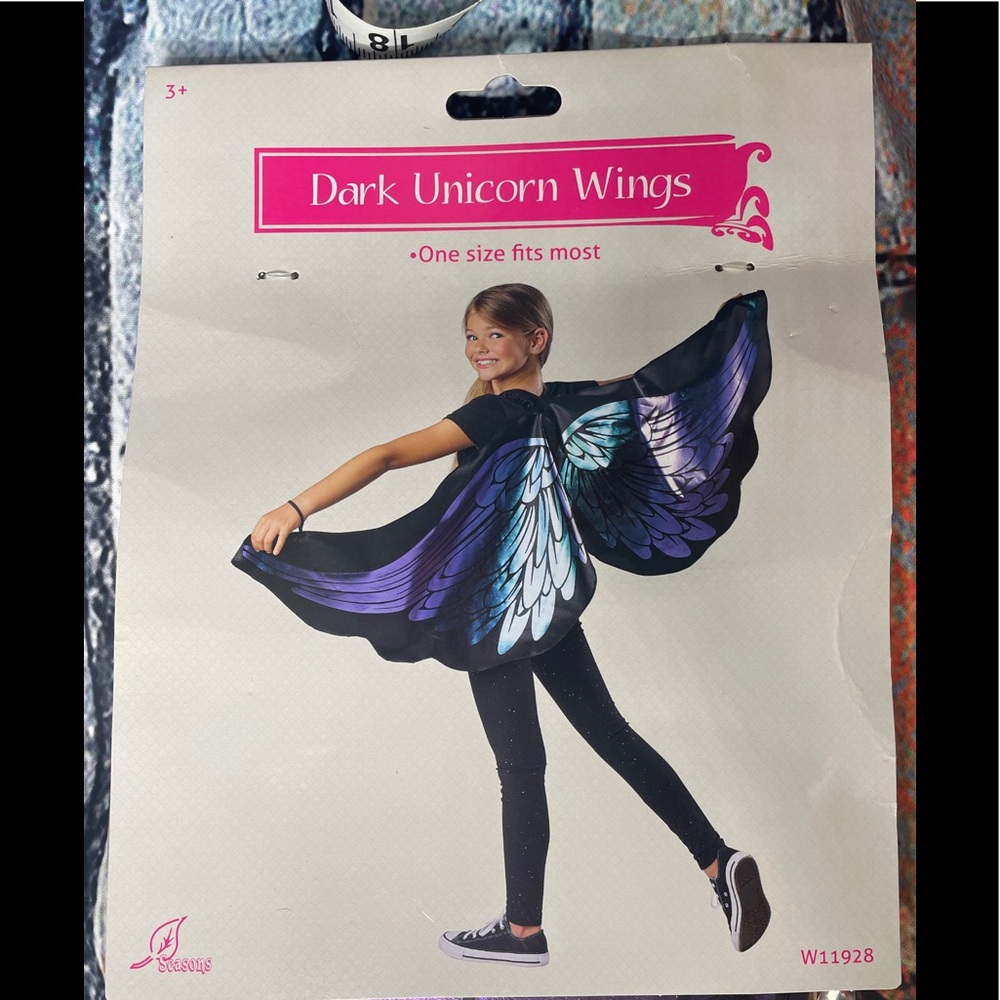 Girls Dark Unicorn Wings